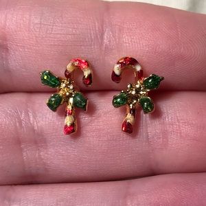 Holly & candy cane earrings